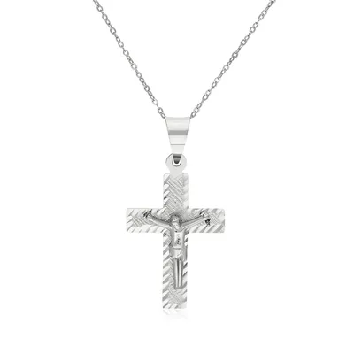 10kt 18" Crucifix Dc Pendant Necklace
