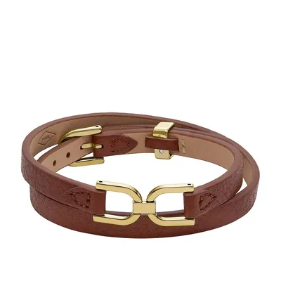 Women's Heritage D-link Red Mahogany Leather Bracelet