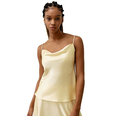 Golden Cocoon Cowl Neck Camisole For Women