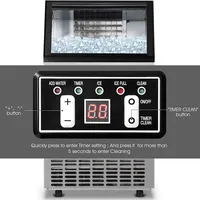 Costway Built-in Stainless Steel Commercial 110lbs/24h Ice Maker Portable Ice Machine