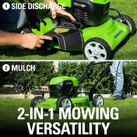 48V (2 x 24V) 19" Brushless Push Lawn Mower, (2) 24V 4.0Ah Batteries and Charger Included