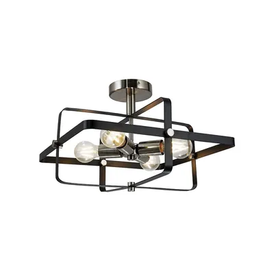 4-light Ceiling Light, 16.5'' Width, From The Sunkey Collection, Black