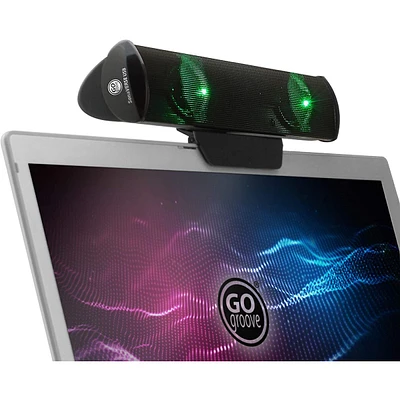 Sonaverse Led Speaker For Laptop Computer - Usb Powered Clip-on Sound Bar With Mini Portable External Design Monitor