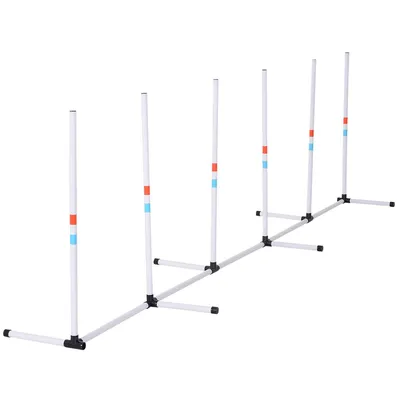 Dog Agility Training Set Obstacle Course Pet Exercise Equipment Weave Poles Indoor/outdoor