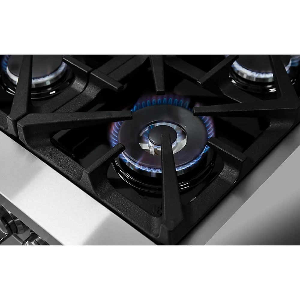Alta Qualita Freestanding 36-inch Dual Gas Range 6 Italian Sealed Burners Cooktop - 5.36 Cu. Ft. Convection Stainless Steel 240v Electric Oven Includes Cast Iron Accessories - FFSGS6125-36