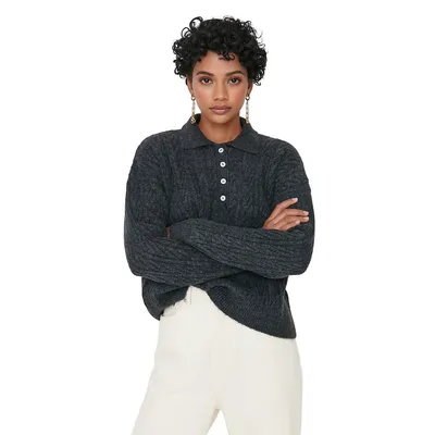 Woman Basics Oversize Basic Polo Neck Knitwear Sweater
