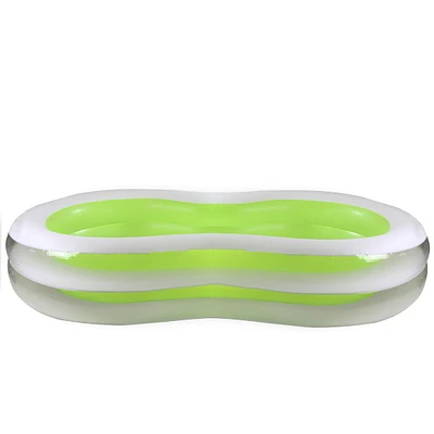 94.5" Green And White Inflatable Figure 8 Swimming Pool