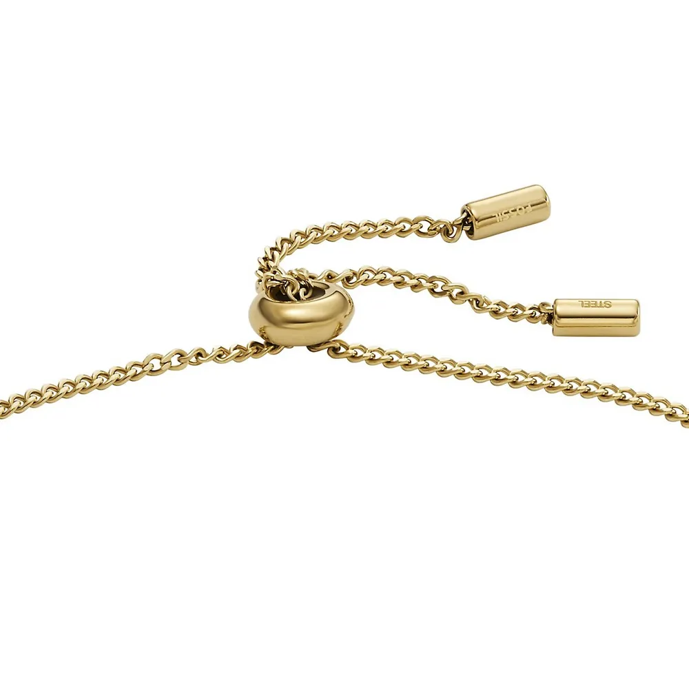 Women's Heritage D-link Glitz Gold-tone Stainless Steel Chain Bracelet