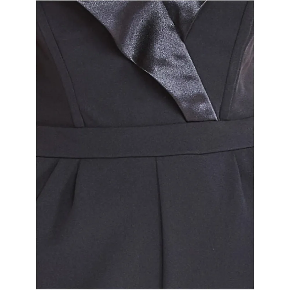 Calvin Klein Strapless Scuba Mesh Crepe Jumpsuit