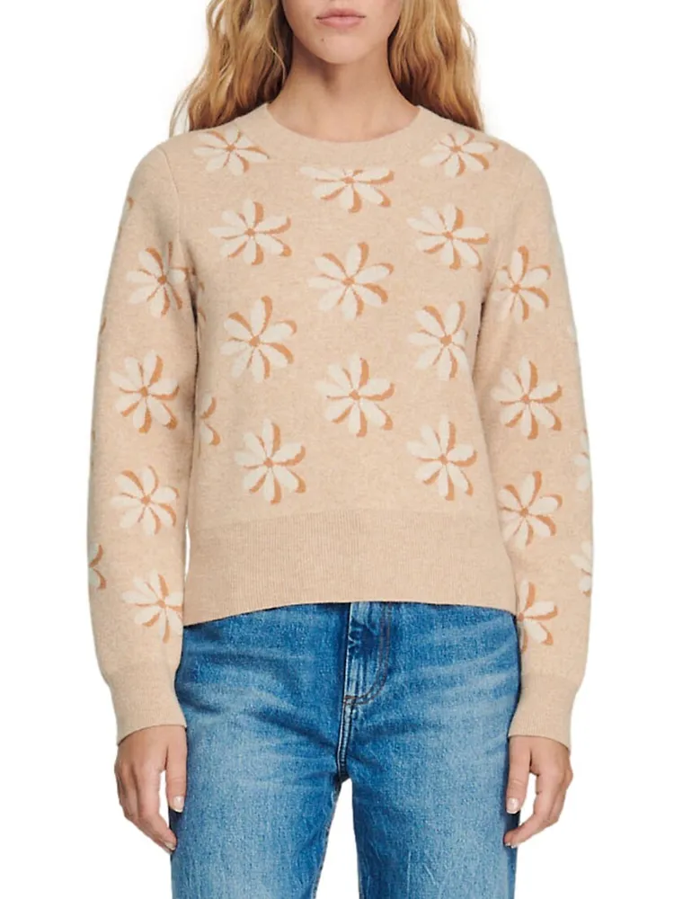 Floral Jacquard Knit Sweater