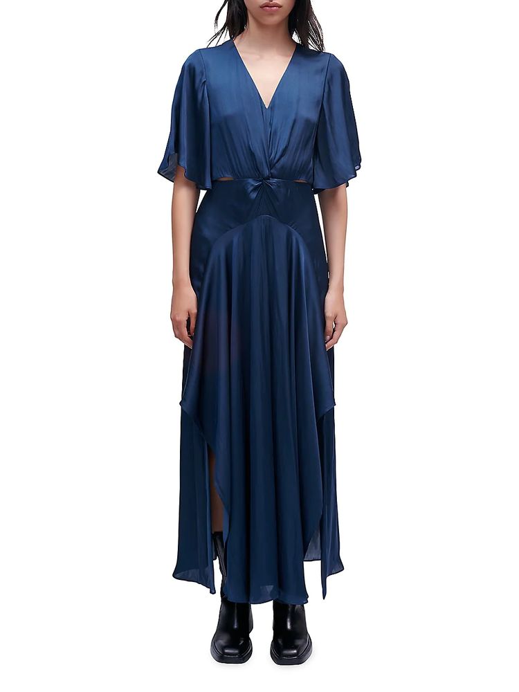 Maje Women's Reniline Flowy Maxi Dress - Blue | The Summit