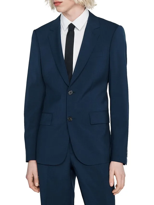 Sandro Men's Solid Classic Fit Suit Jacket - Blue - Size 46 - Light Blue