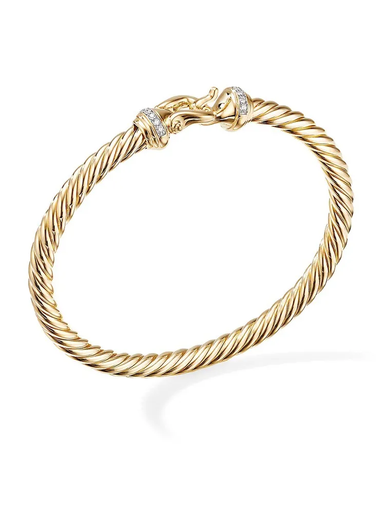 David Yurman Crossover Wide Cuff Bracelet with 18K Yellow Gold