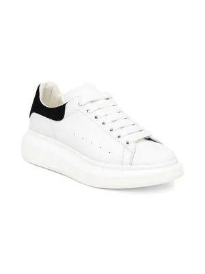 Women's Oversized Embossed Logo Colorblocked Suede Sneakers