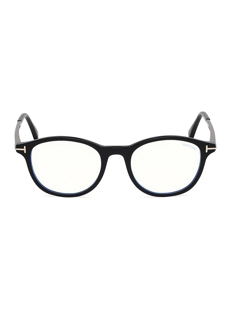 Tom Ford Men's 50MM Blue Block Round Eyeglasses | The Summit