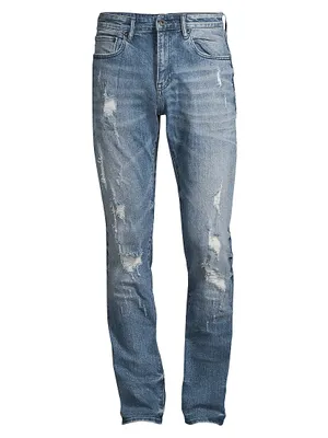 Le Sabre Stretch The Five Distressed Slim-Fit Jeans