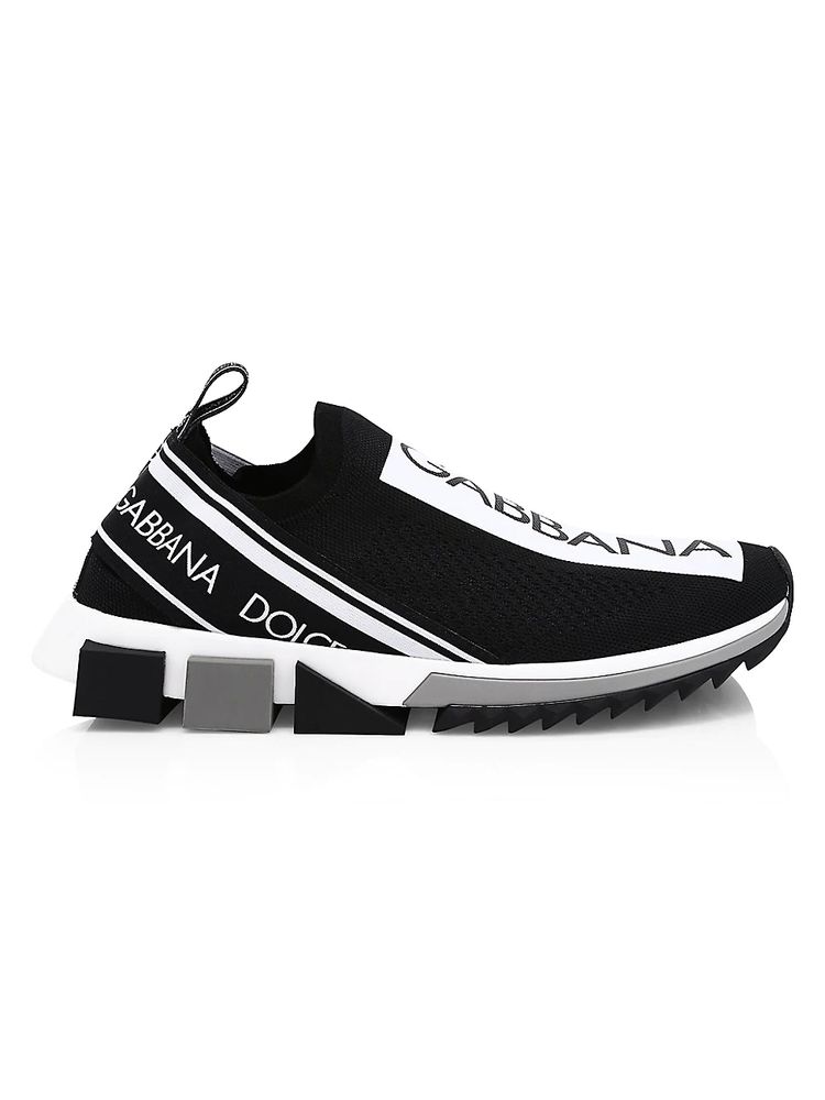 DOLCE & GABBANA Men's Sorrento Logo Slip-On Sneakers - Black White | The  Summit