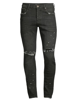 P001 Over Spray Slim-Fit Jeans