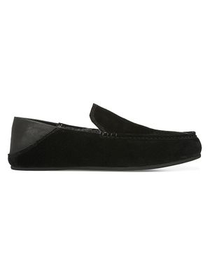 Men's Gino Shearling Lined Suede & Leather Loafer Slippers