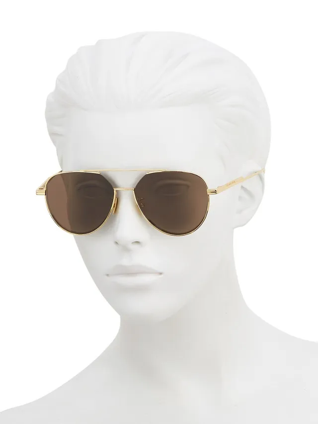 Bottega Veneta BV1013SK 003 Aviator Sunglasses