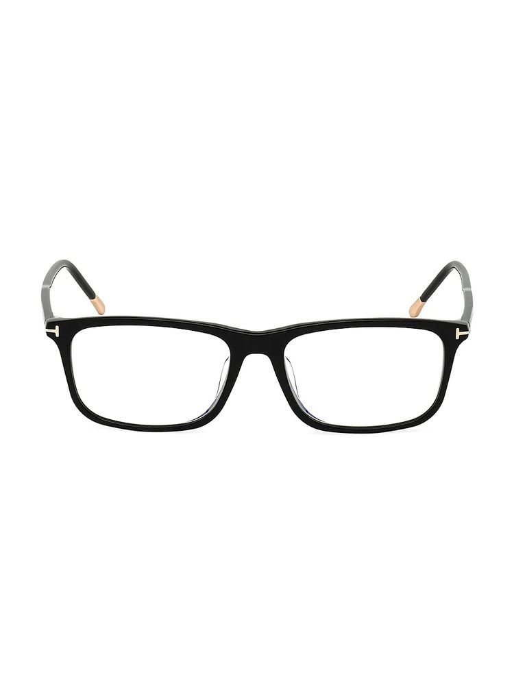 Tom Ford Men's 57MM Rectangle Optical Glasses - Black | The Summit