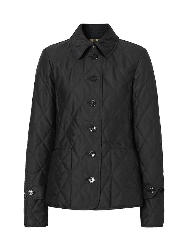 Burberry Women's Roxby Quilted Canvas Logo Coat - Black | The Summit