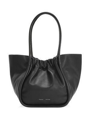 Women's Ruched Leather Tote