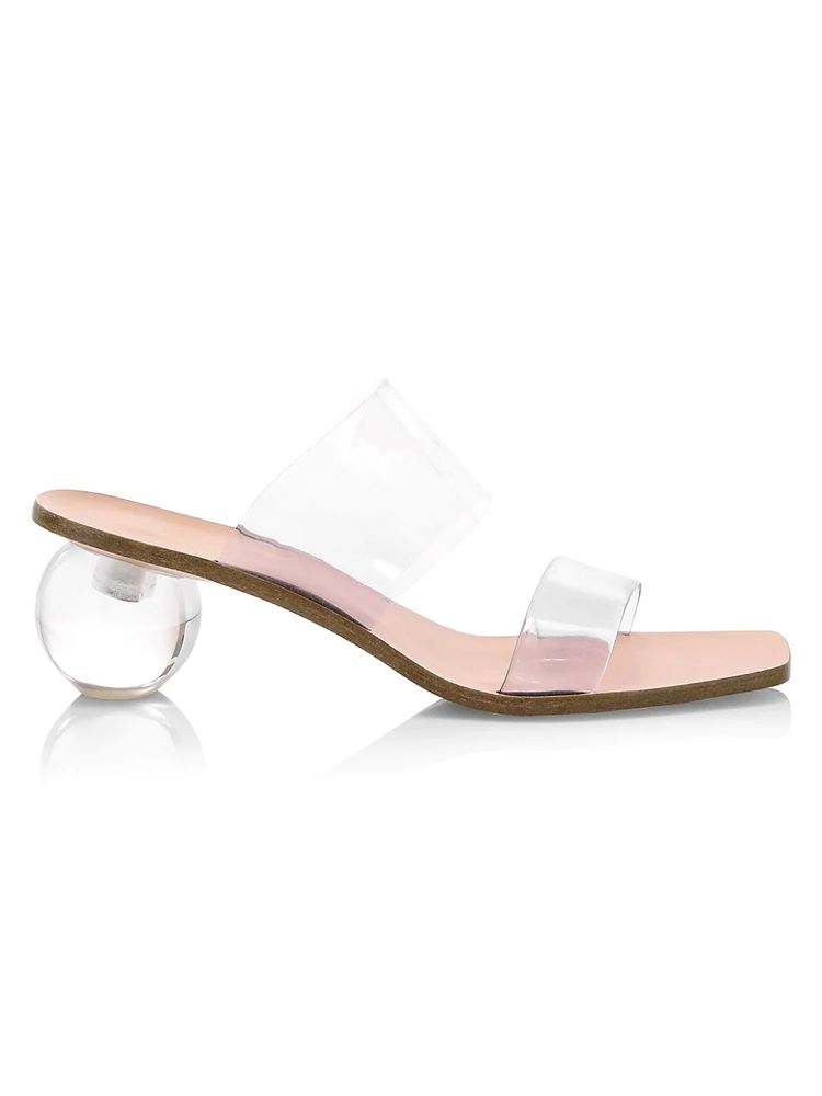 Cult Gaia Women's Jila Bauble-Heel Vinyl Mules - Silver | The Summit