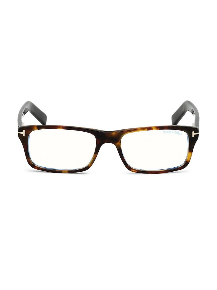Tom Ford Men's 55MM Square Blue Block Optical Glasses - Brown | The Summit