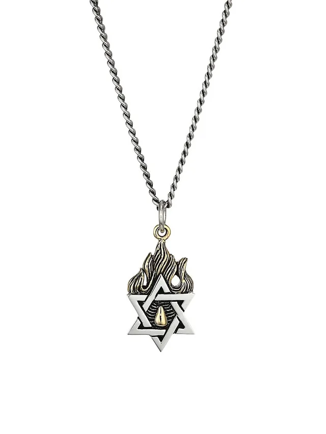 Jae Star Silver Pendant Necklace in Platinum Drusy