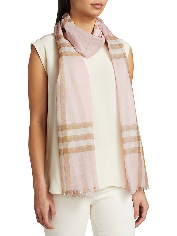 Burberry Women's Giant Check Gauze Scarf - Alabaster | The Summit