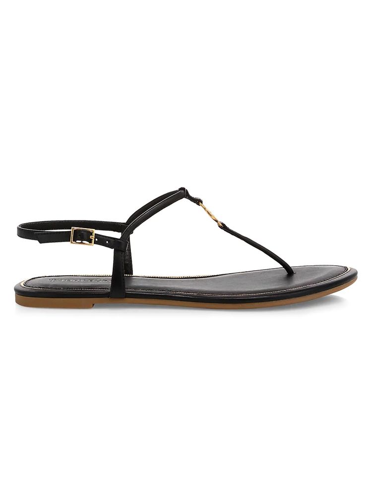 Tory Burch Women's Emmy Leather Thong Sandals - Perfect Black | The Summit