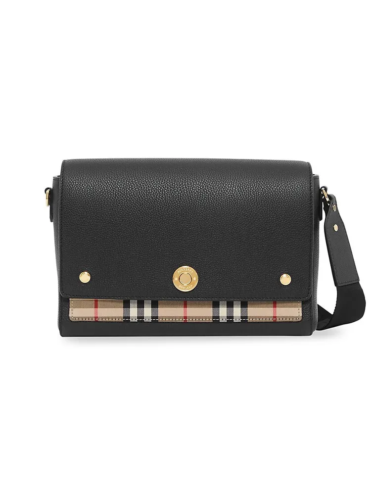 Note Medium Leather & Vintage Check Crossbody Bag