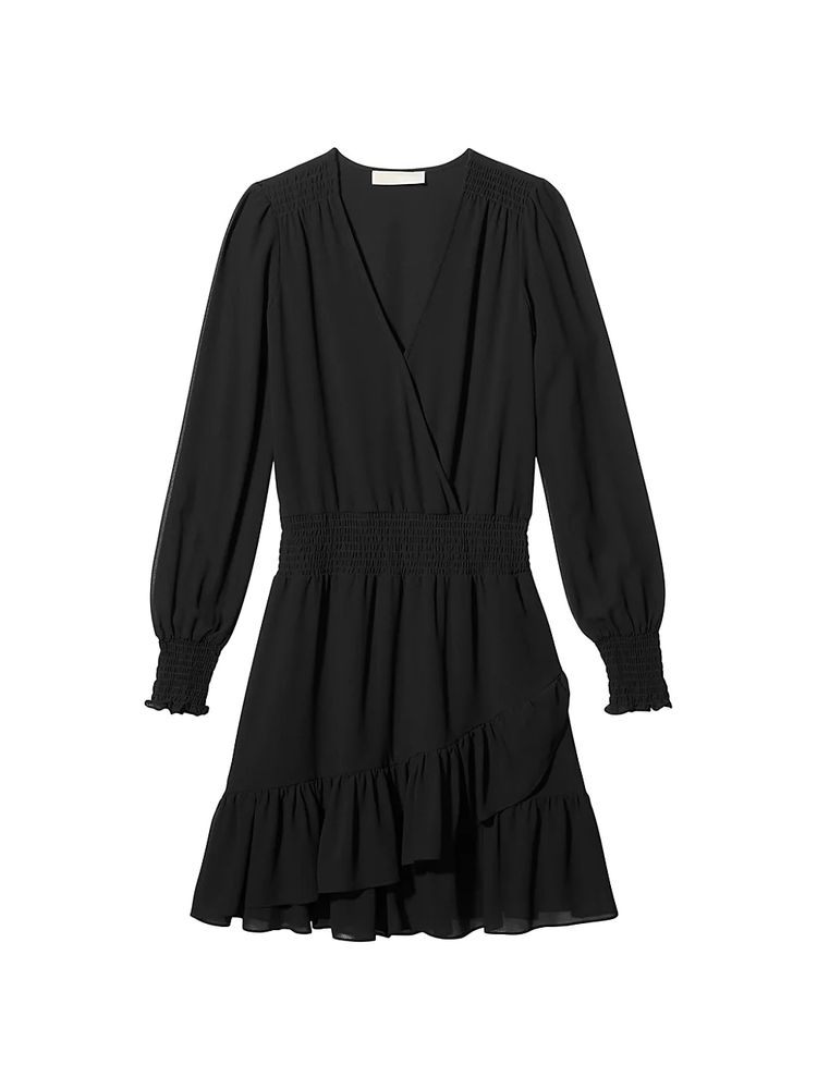 MICHAEL Michael Kors Women's Solid Ruffle Dress - Black | The Summit