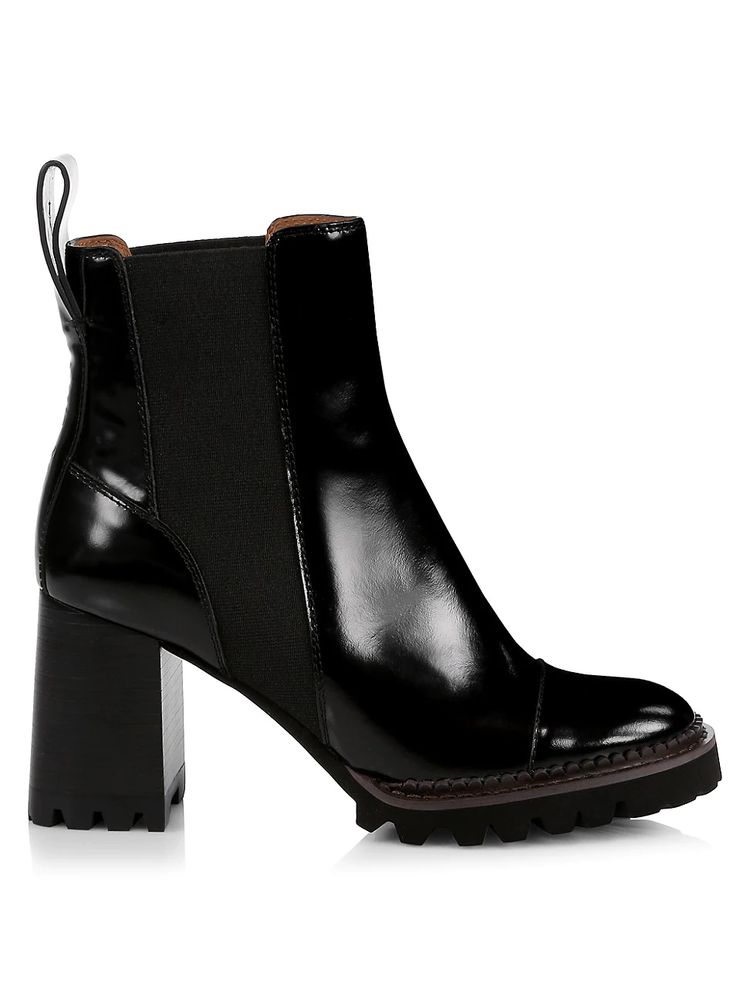 See by Chloé Women's Mallory Lug-Sole Leather Chelsea Boots - Nero | The  Summit