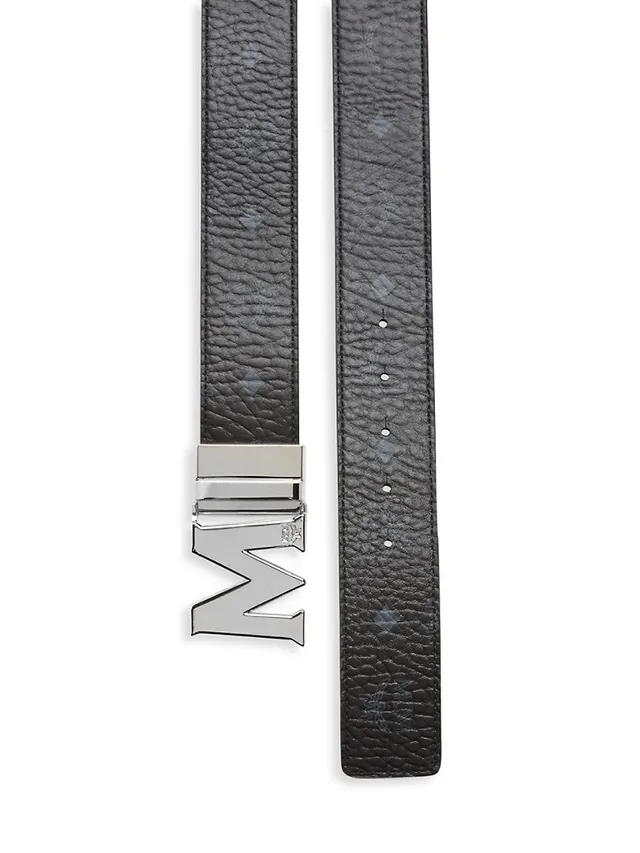 Mcm Logo Buckle Reversible Belt Candy Red