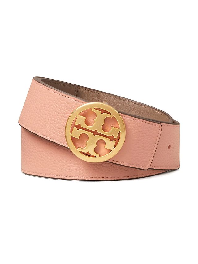 Tory Burch Women's Reversible Logo Leather Belt - Pink Moon | The Summit