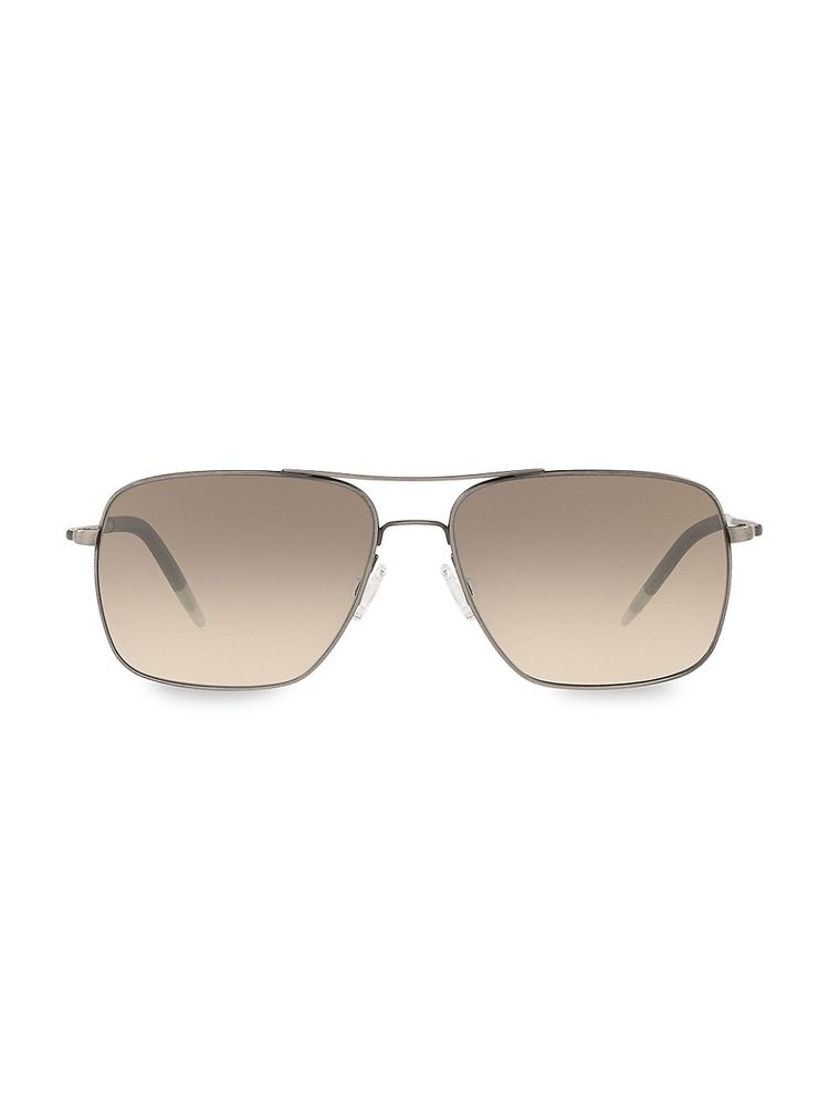 Oliver Peoples Men's Clifton 58MM Aviator Sunglasses - Silver | The Summit