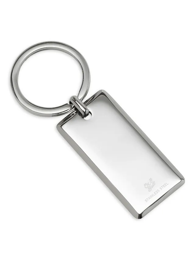 Saint Laurent Cassandre Key Ring In Smooth Leather Black in