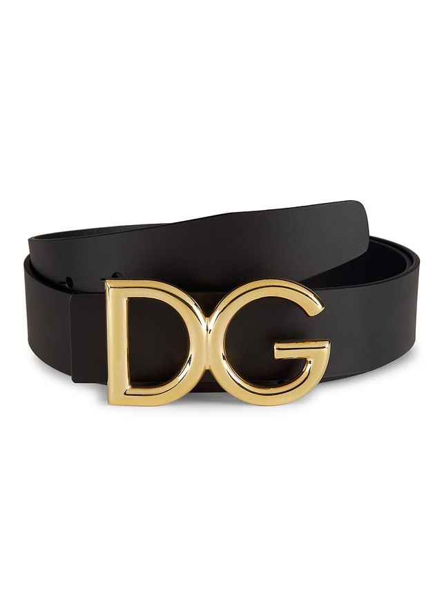 DOLCE & GABBANA Men's Paint-Splatter Leather Logo Belt - Pollock - Size 34  | The Summit