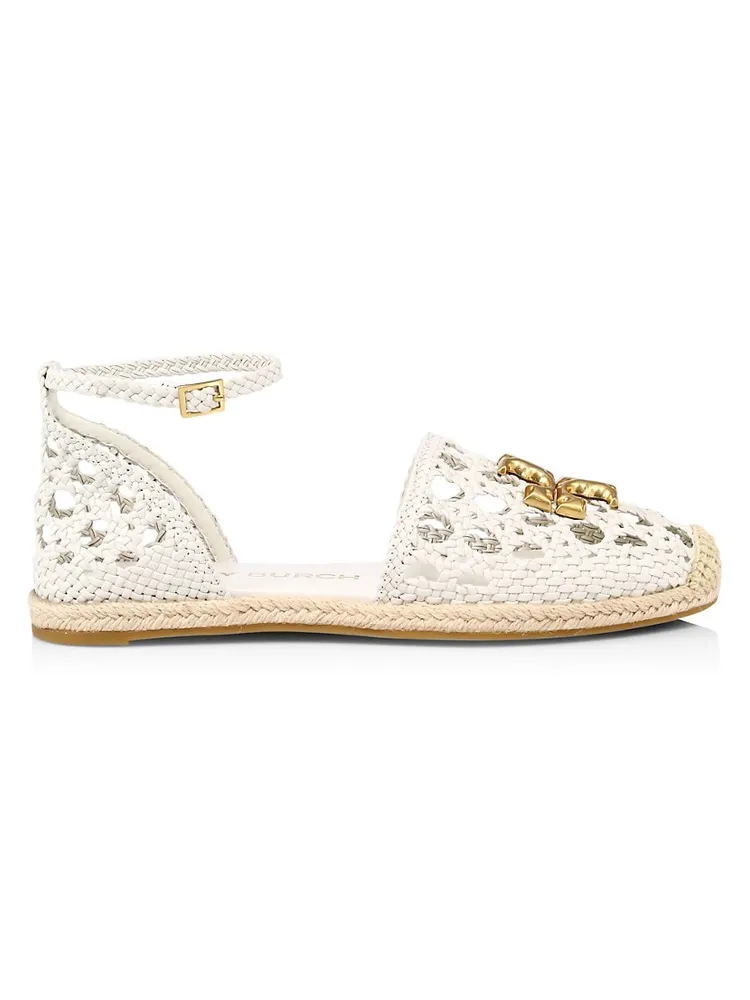 Shop Tory Burch Eleanor Metallic Leather Espadrilles