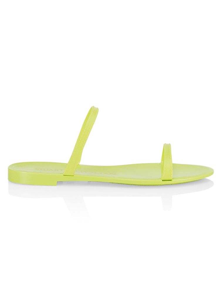 Stuart Weitzman Women's Sawyer Neon Jelly Slides - Electric Lime Sandals |  The Summit