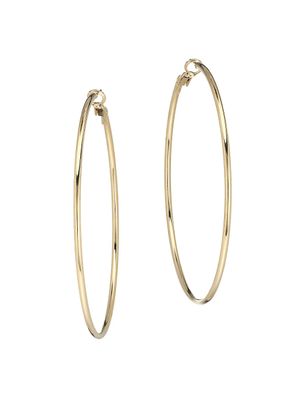 Medium 18K Goldplated Thin Wire Medium Hoop Earrings