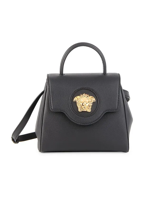 Micro medusa leather top handle bag - Versace - Women