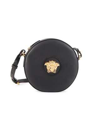 Women's Medusa Leather Round Camera Bag - Black