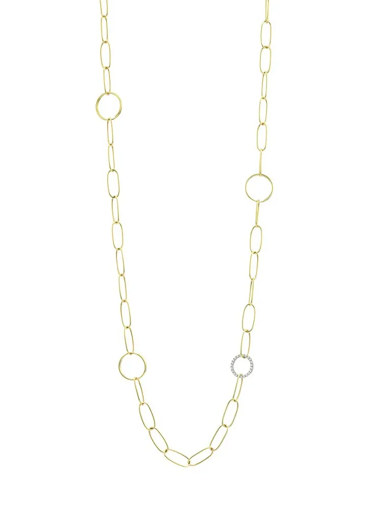 Ileana Makri Small Oblong Lock Chain Necklace