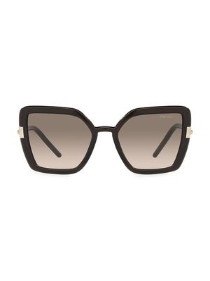 Women's 54MM Butterfly Sunglasses - Transparent Dark Brown