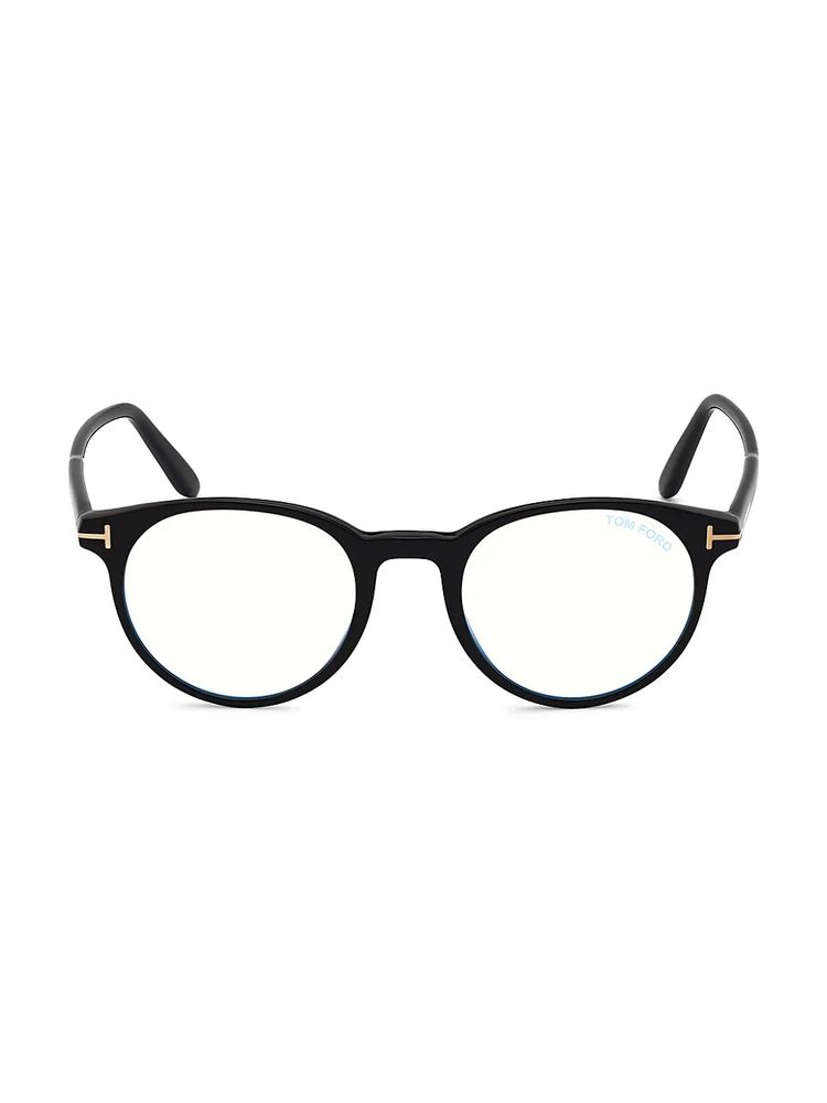 Tom Ford Men's 47MM Round Blue Block Optical Glasses | The Summit