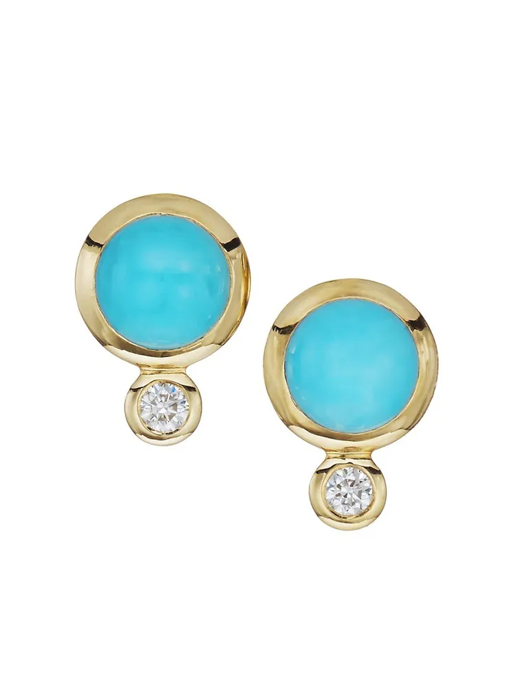 Turquoise Stud Earrings, Aureus + Argent