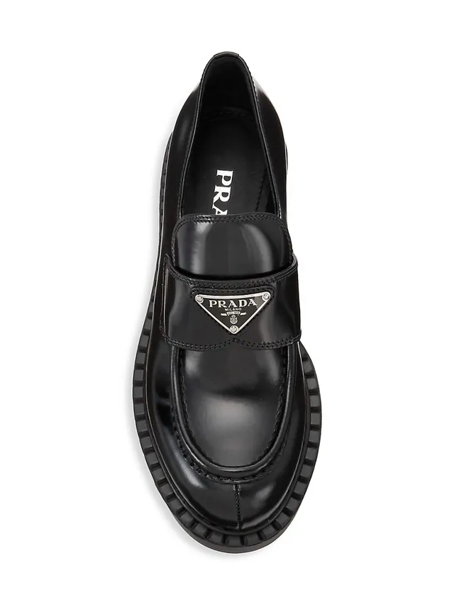 Prada Men's Spazzolato Saffiano Leather Derby Loafers